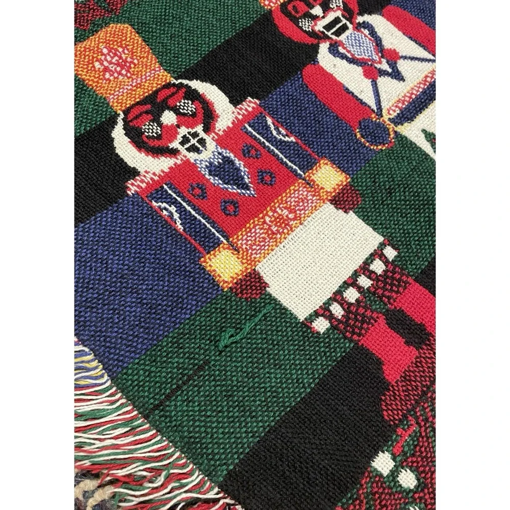 Vintage Woven Nutcracker Tapestry Blanket Christmas Sofa Throw 48